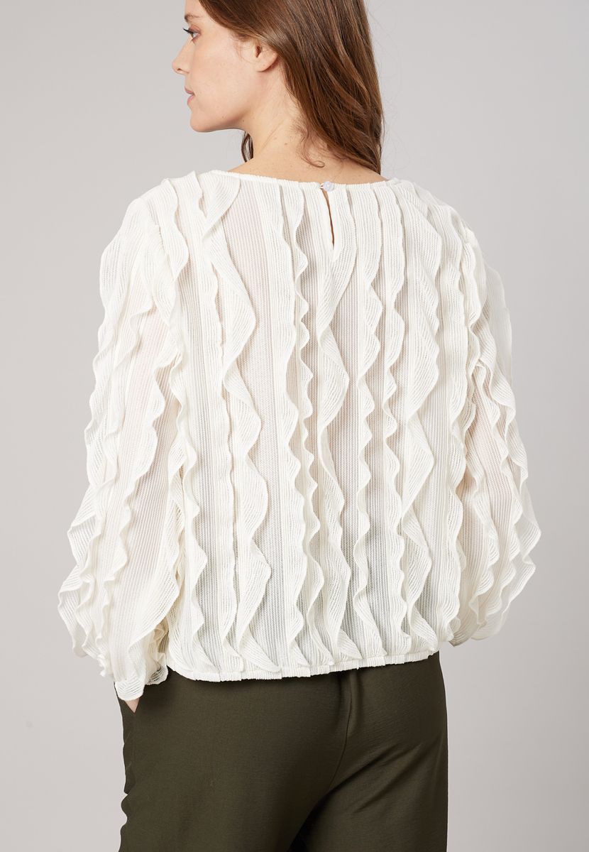 Blouse ajourée crème - DEELUXE