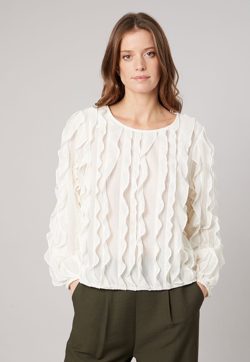 Blouse ajourée crème - DEELUXE