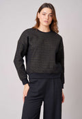 Sweat noir brodé chevrons dorés - DEELUXE