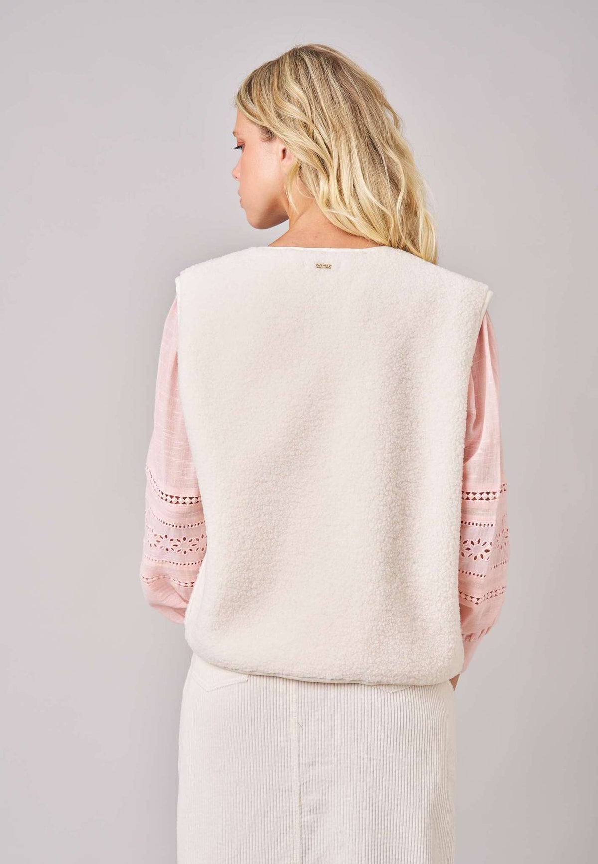Gilet sans manches Sherpa crème - DEELUXE