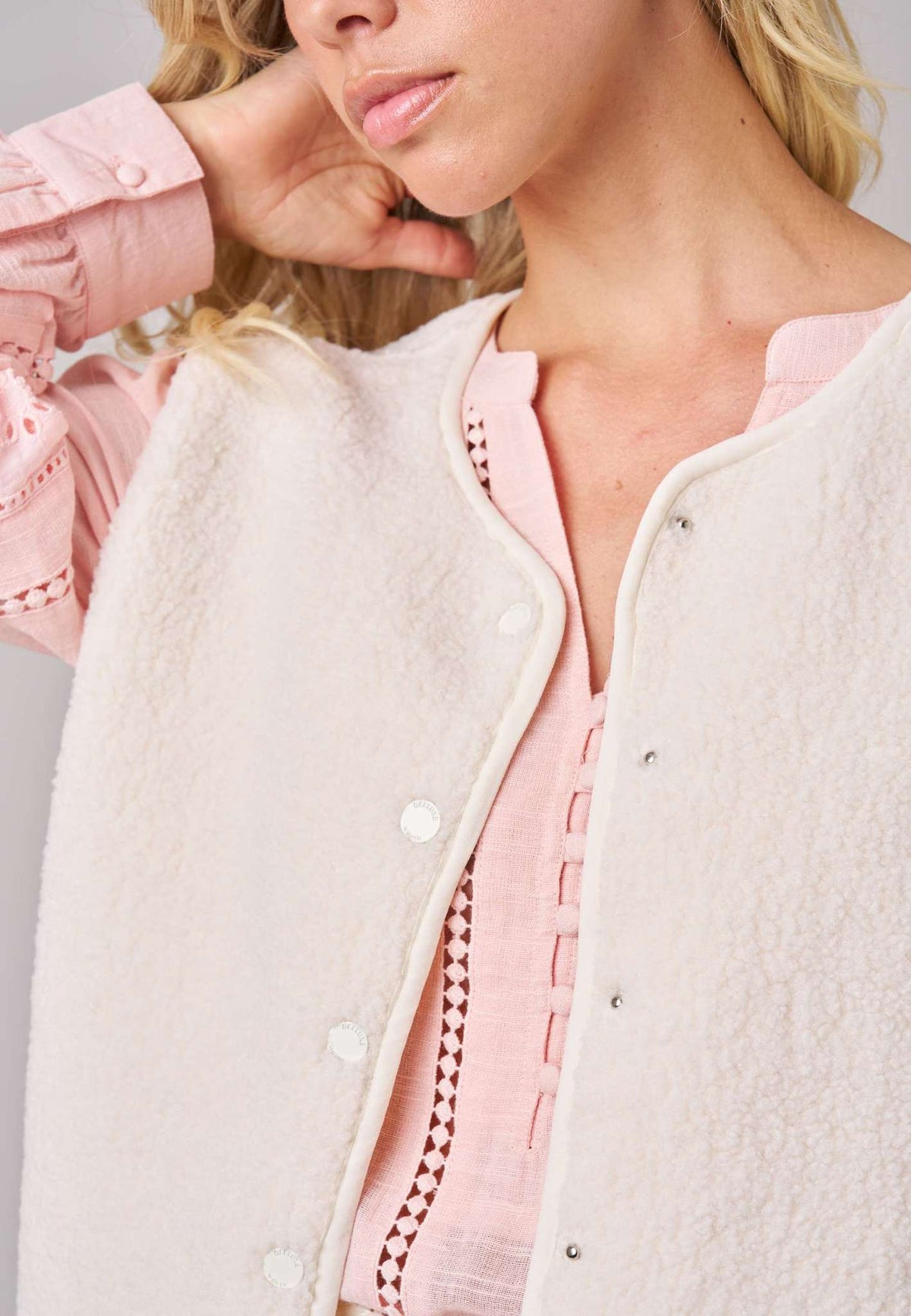 Gilet sans manches Sherpa crème - DEELUXE