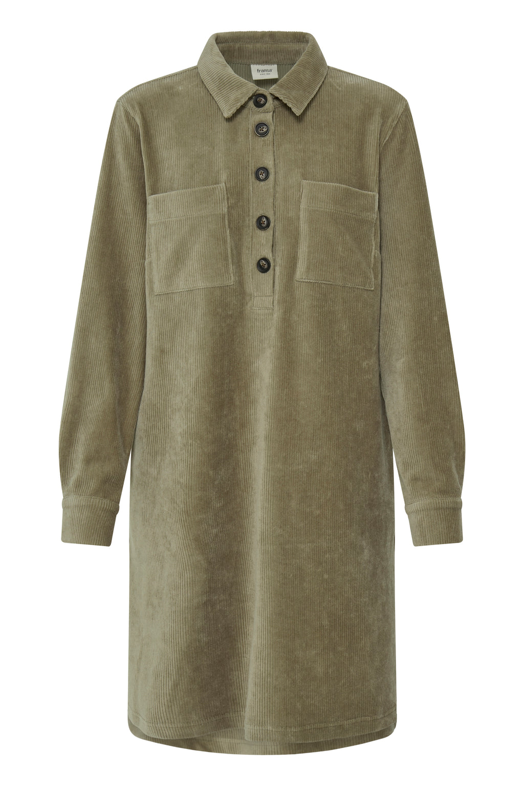 Robe chemise velours côtelé