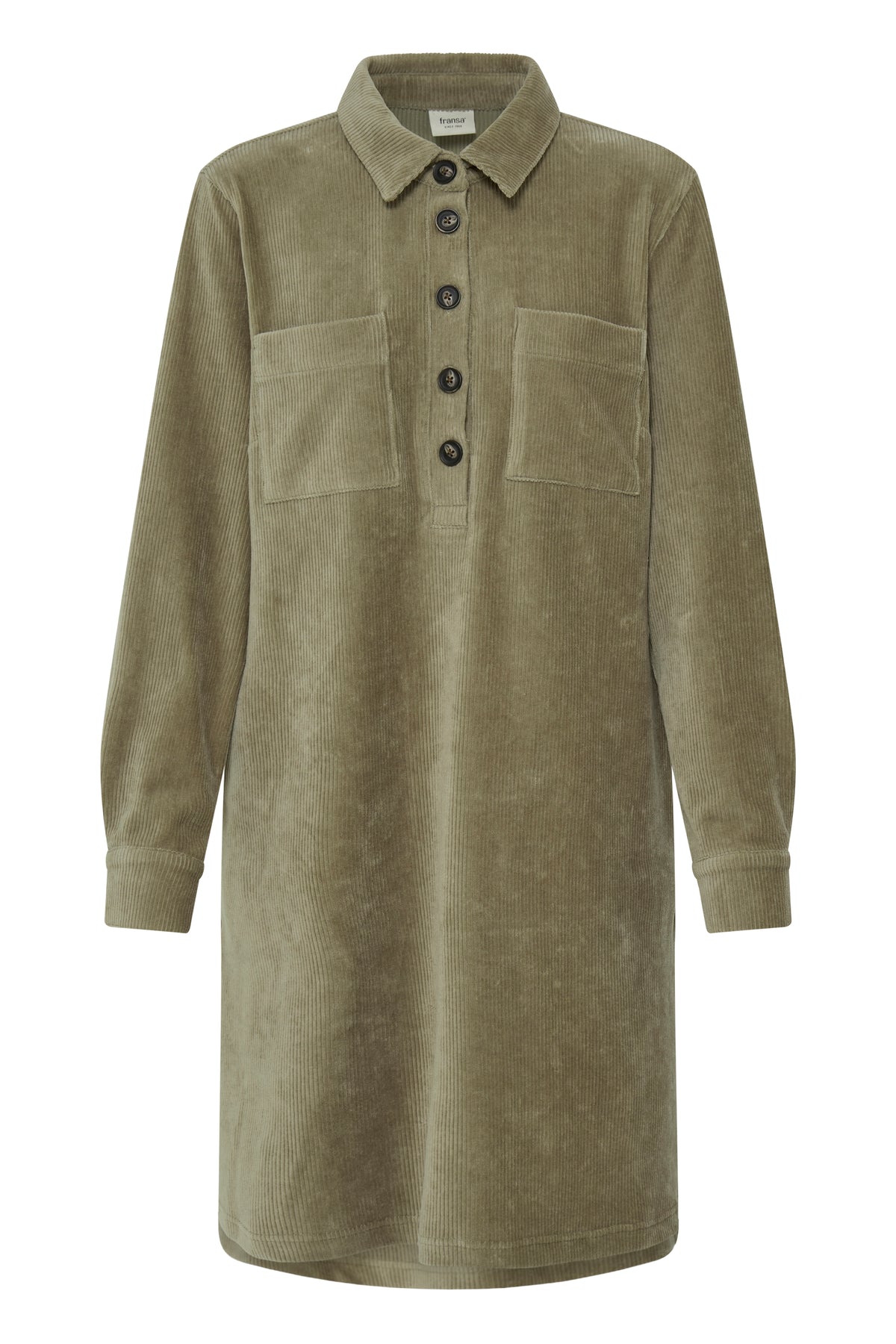 Robe chemise velours côtelé