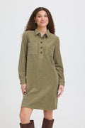 Robe chemise velours côtelé