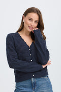 Cardigan Bleu boutons effet nacré