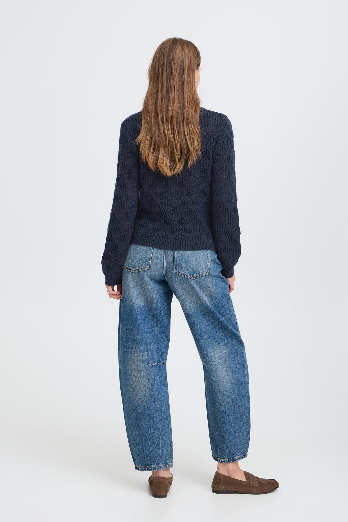 Cardigan Bleu boutons effet nacré