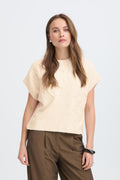 Pull sans manches détail fleur