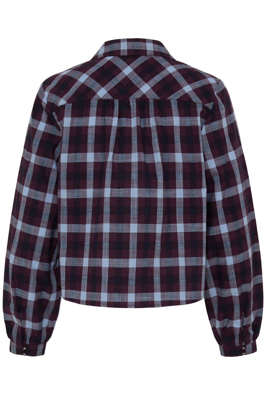 Chemise à carreaux bordeaux & bleu ciel