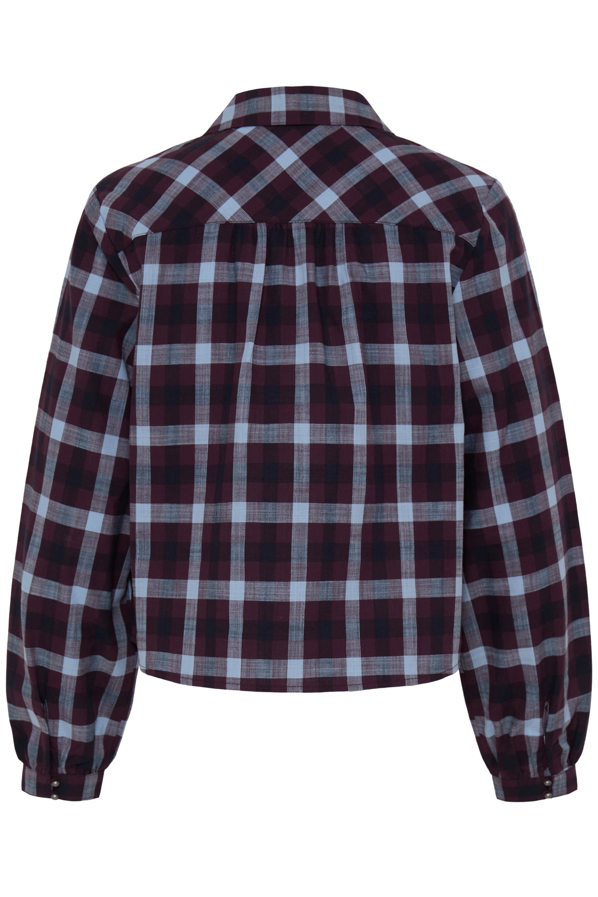 Chemise à carreaux bordeaux & bleu ciel