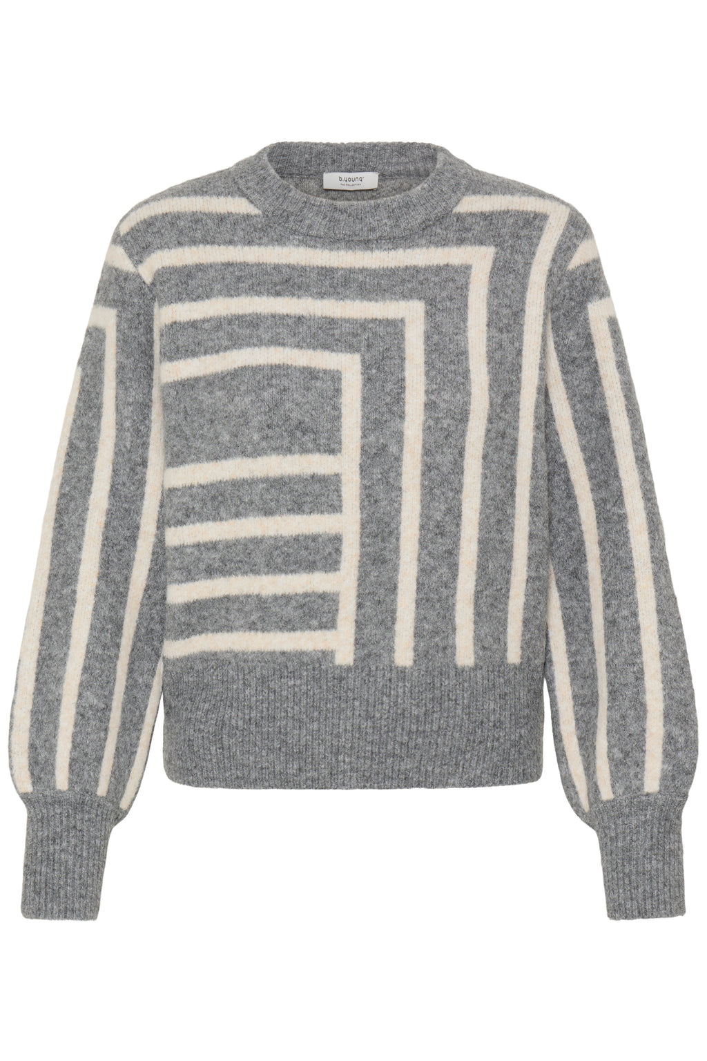 Pull géométrique gris