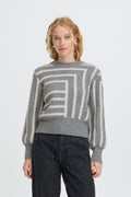 Pull géométrique gris