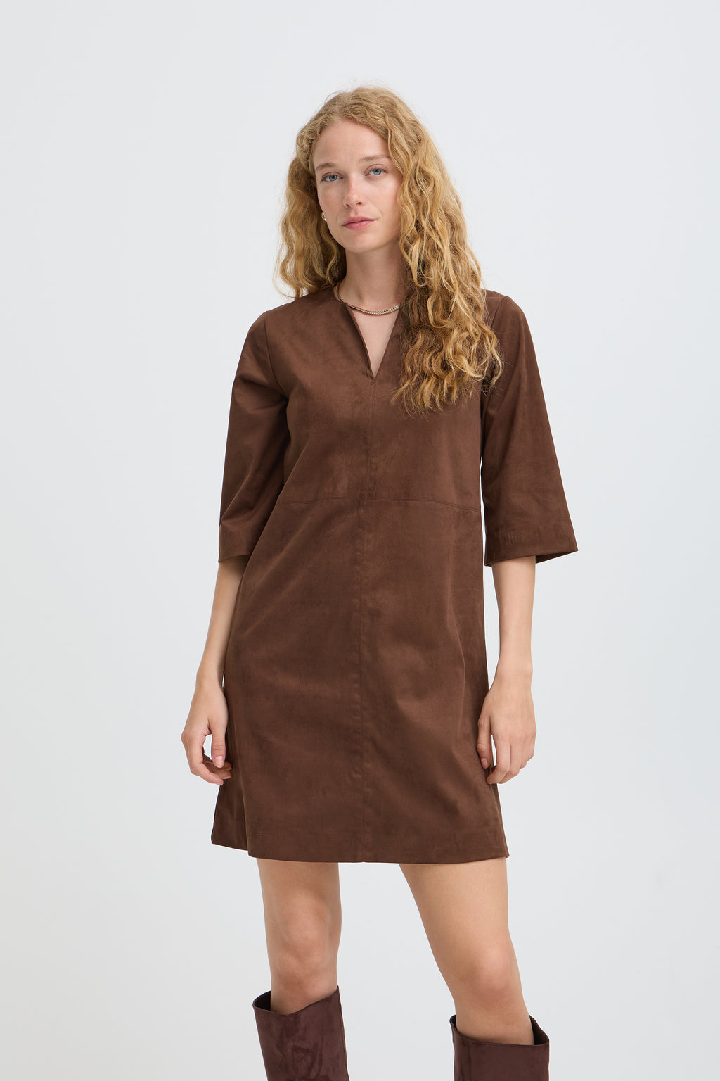 Robe en suédine chocolat