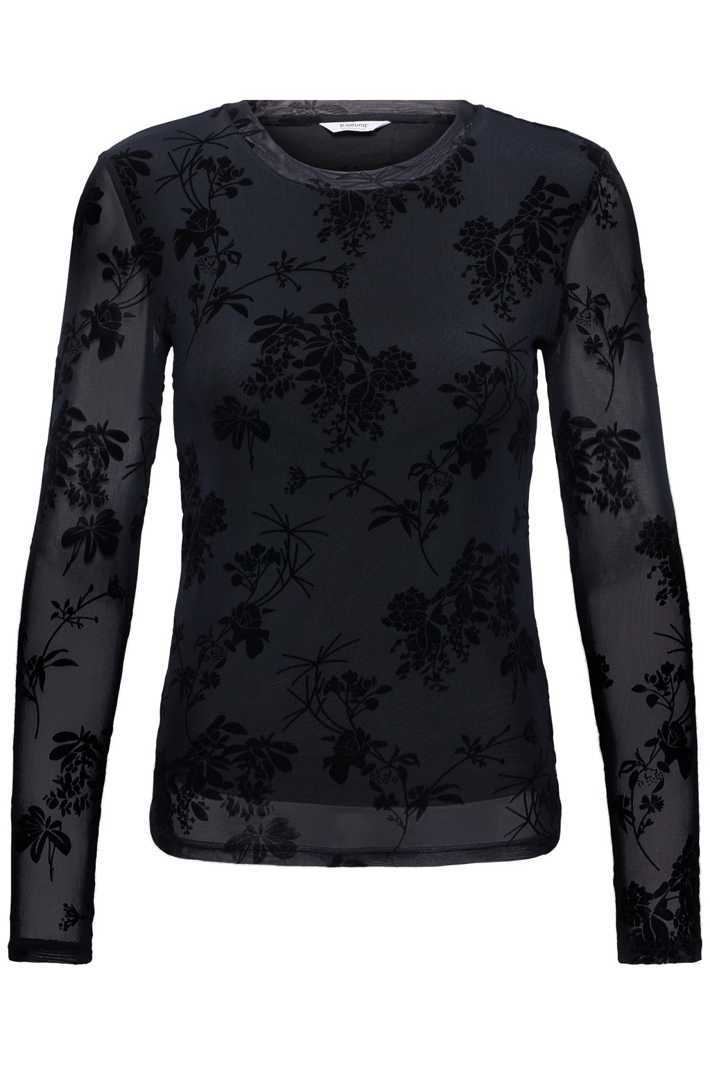 T-shirt manches longues maille transparente