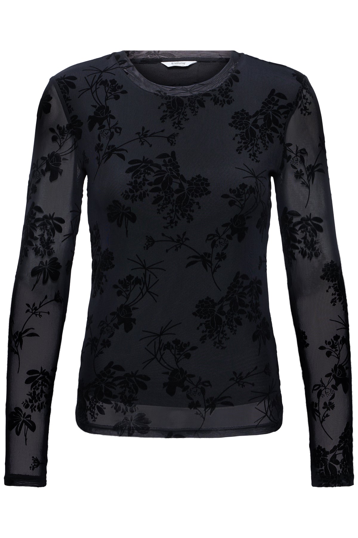 T-shirt manches longues maille transparente