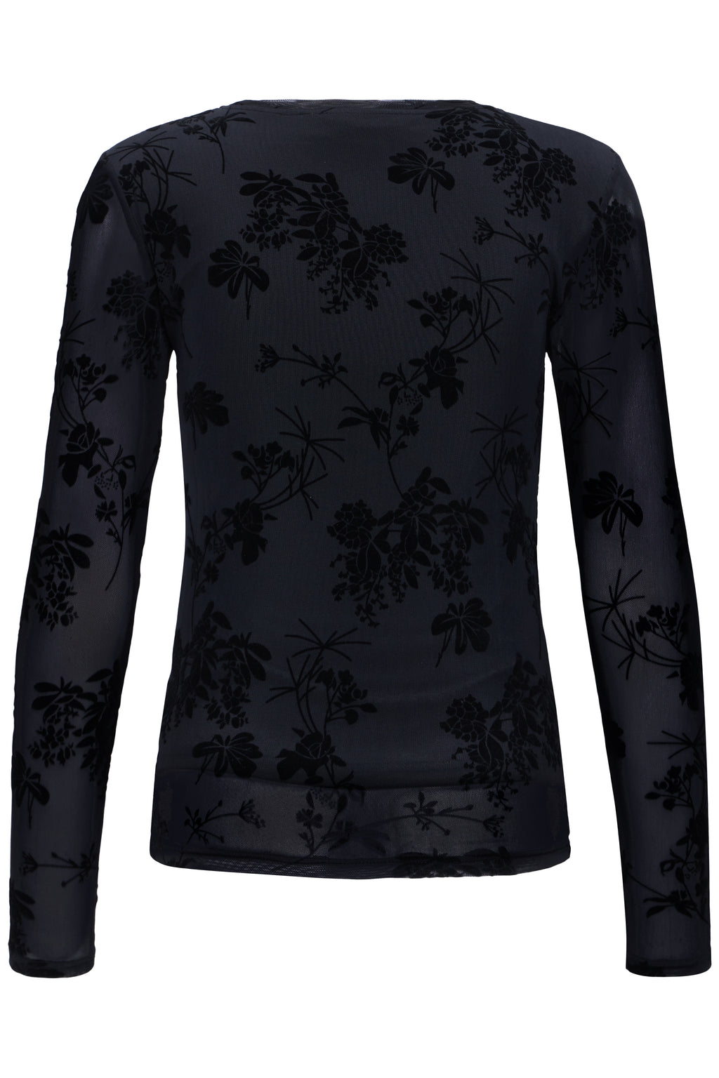 T-shirt manches longues maille transparente