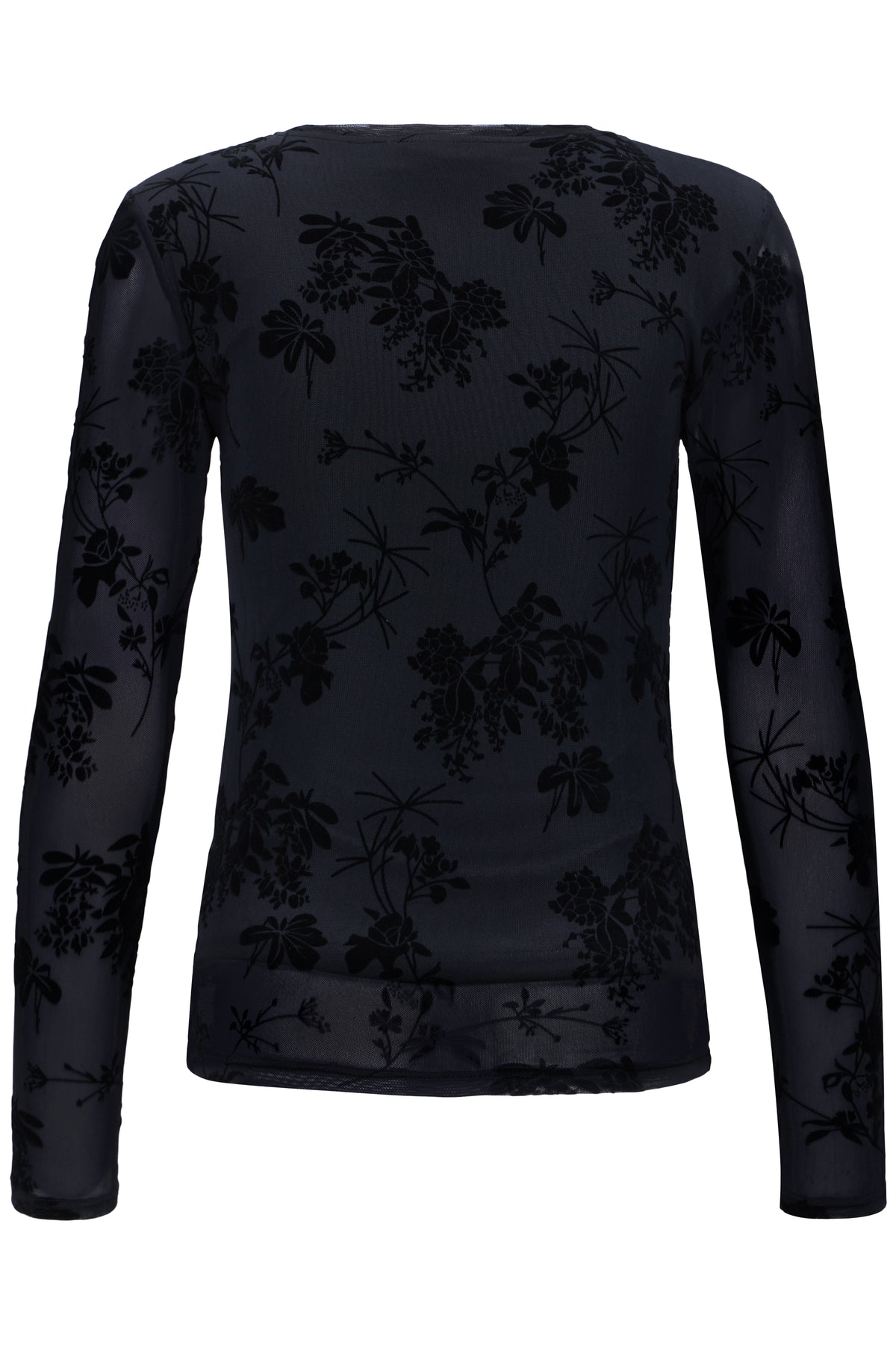 T-shirt manches longues maille transparente