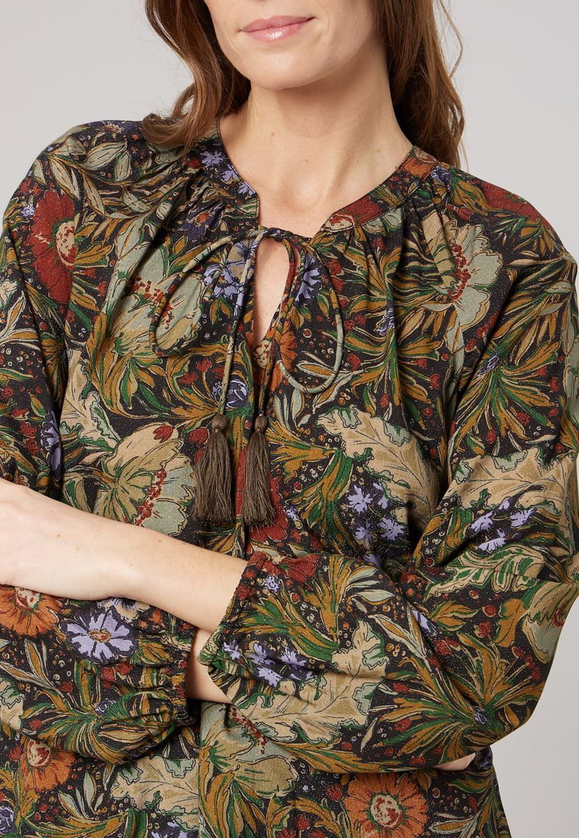 Blouse fluide imprimé végétal - DEELUXE