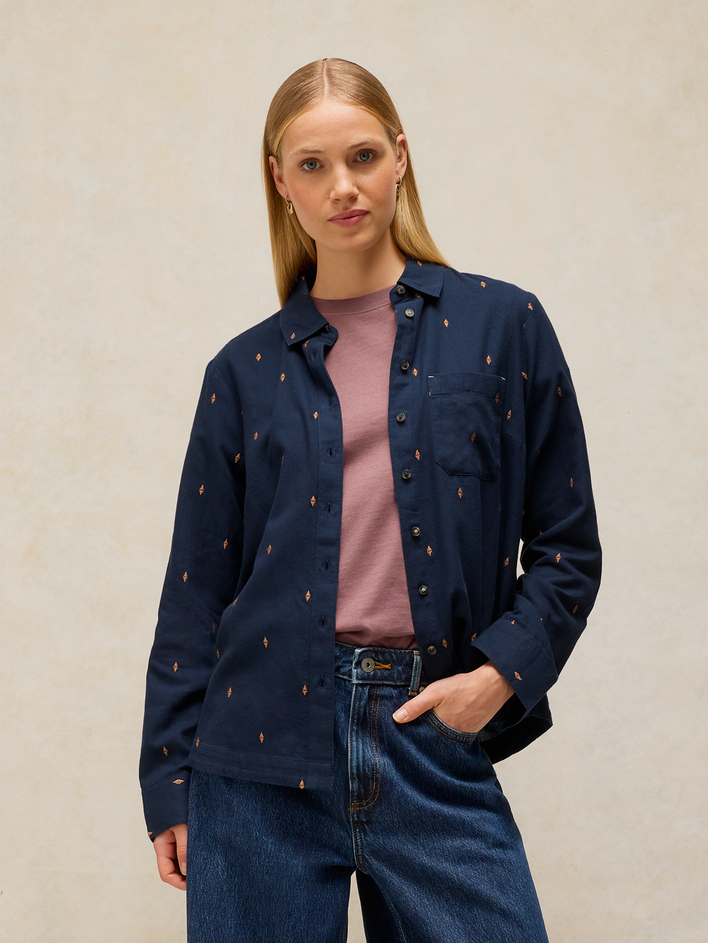 Chemise coton bio - brodée