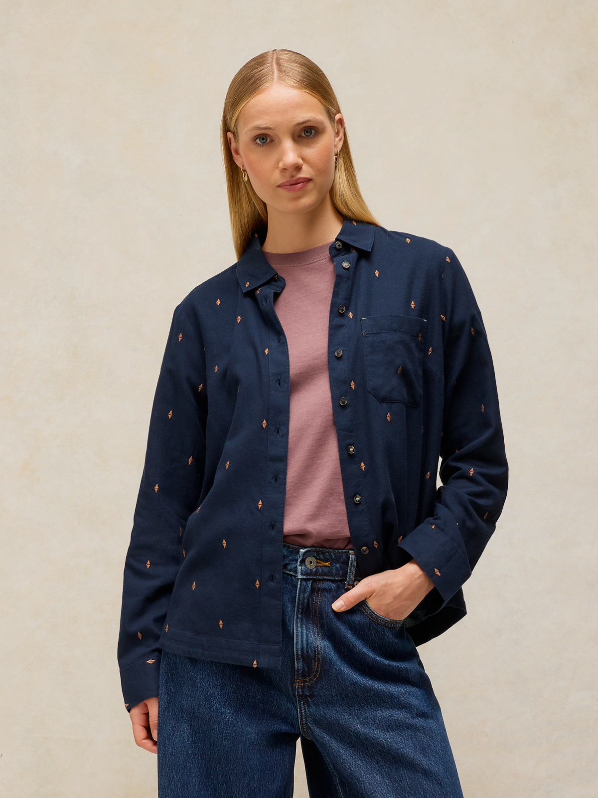 Chemise coton bio - brodée