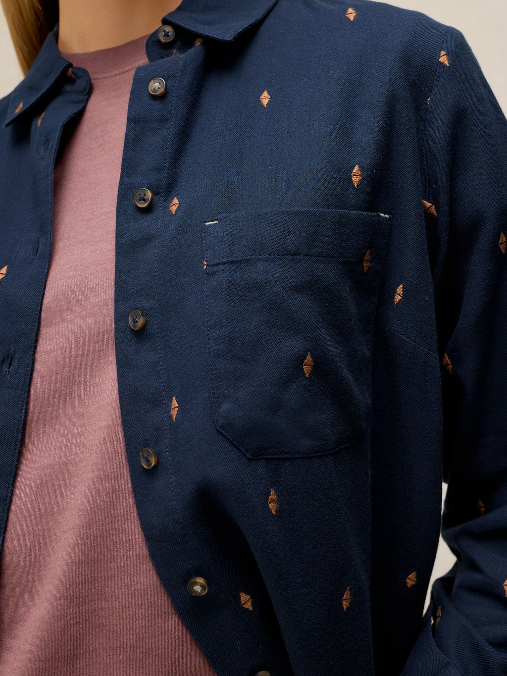 Chemise coton bio - brodée