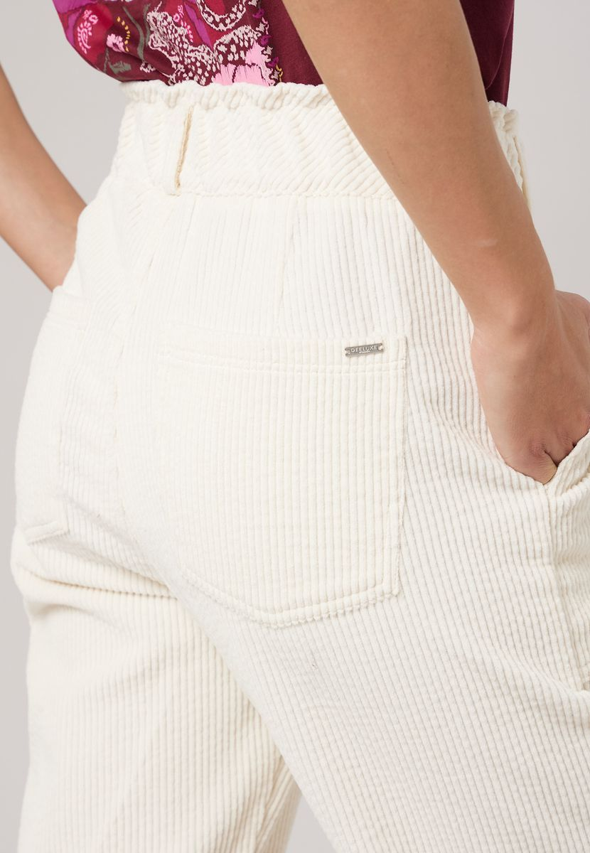 Pantalon velours côtelé crème - DEELUXE