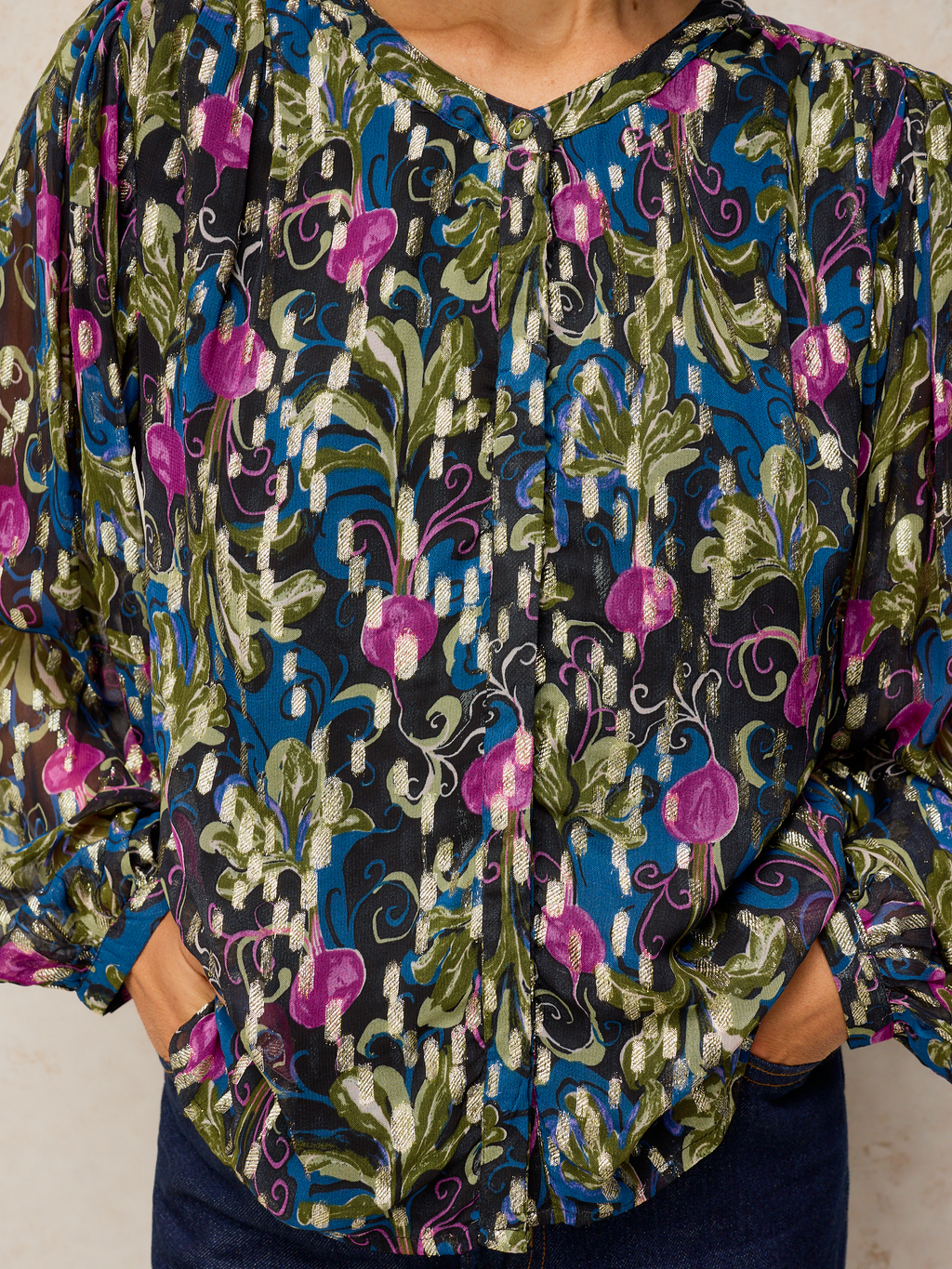 Blouse  imprimée détail lurex - WHITE STUFF