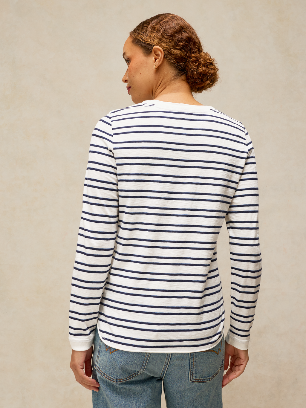 T-shirt manches longues rayé motif fleur - WHITE STUFF