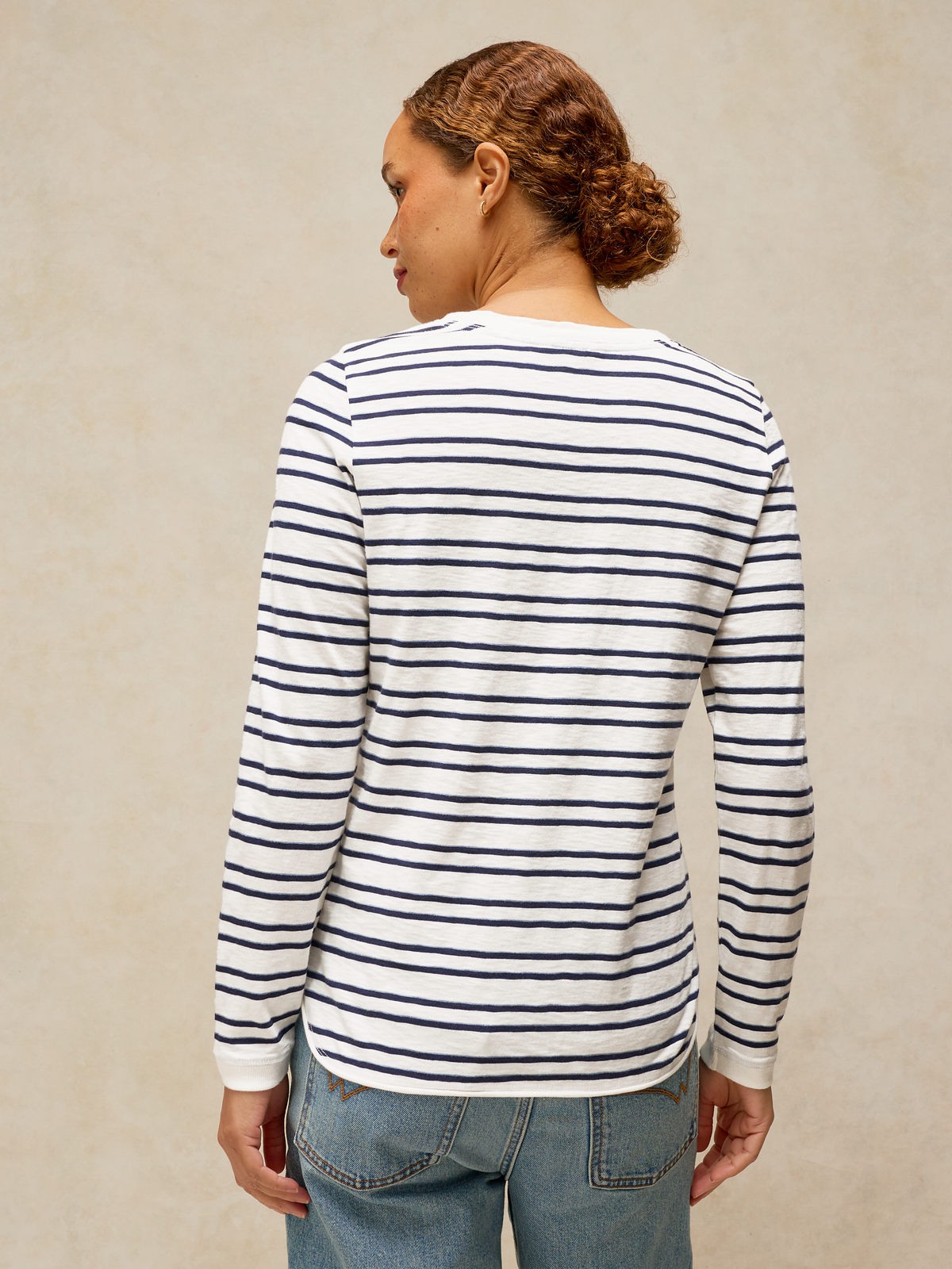 T-shirt manches longues rayé motif fleur - WHITE STUFF