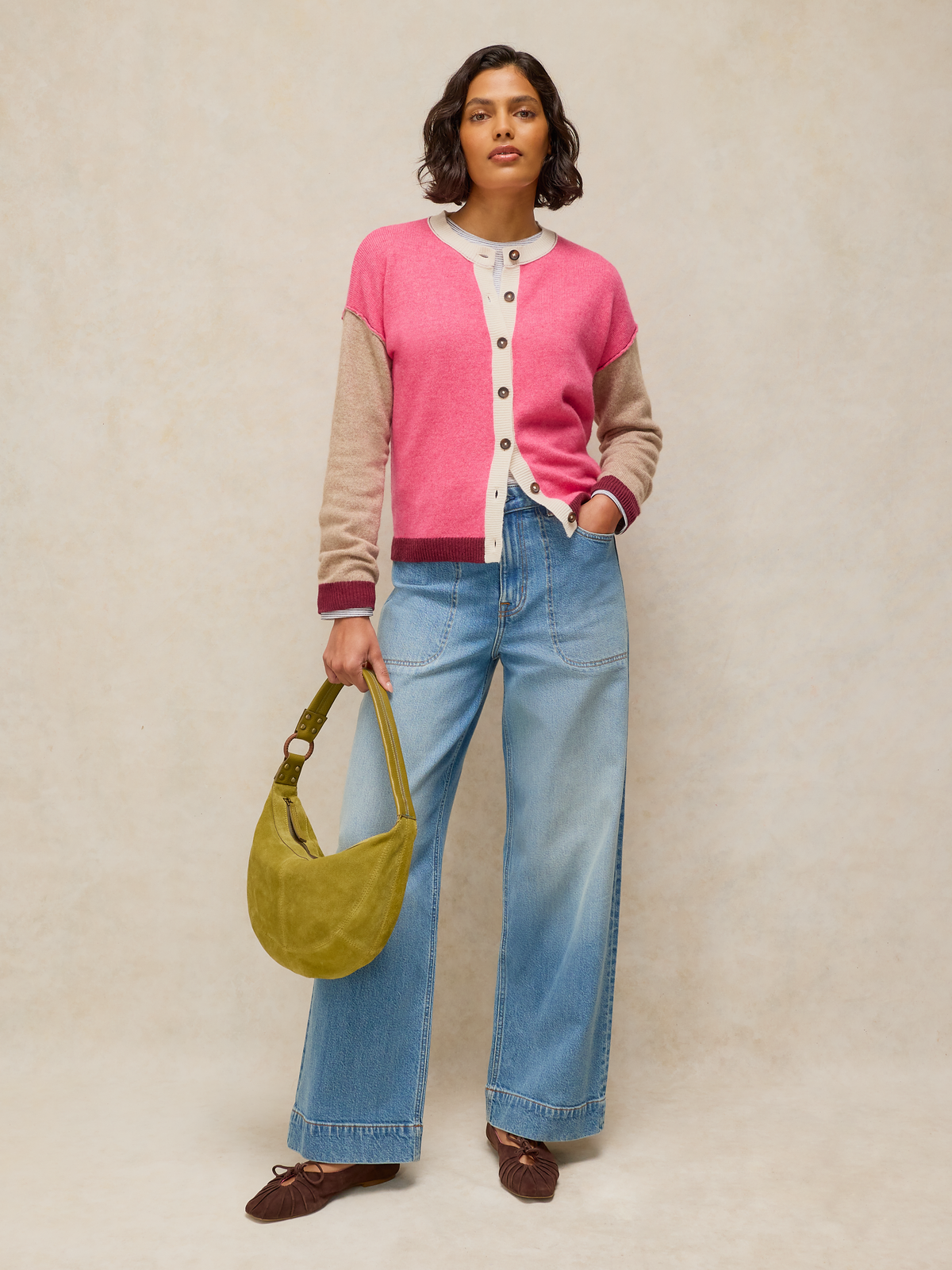 Cardigan Multicolore Laine et coton bio