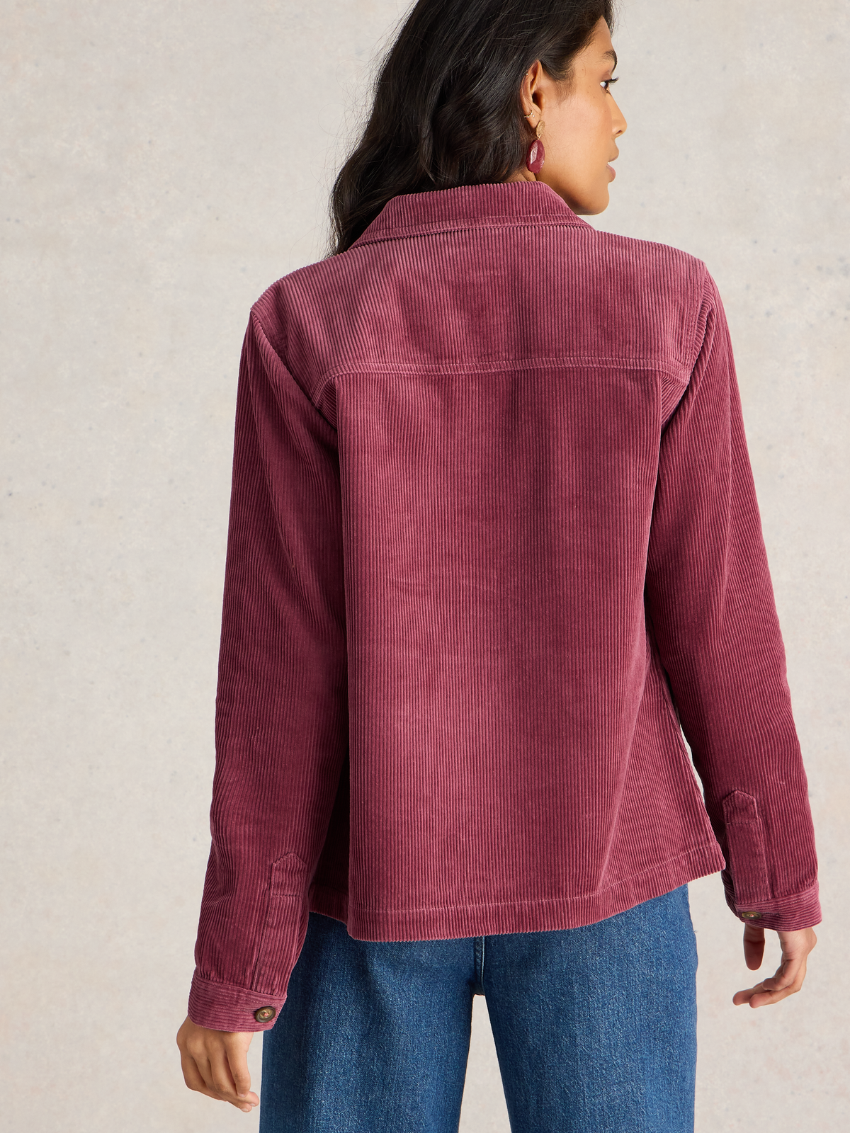 Veste en velours côtelé Framboise