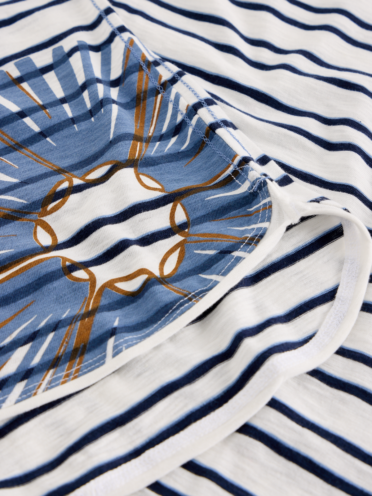 T-shirt manches longues rayé motif fleur - WHITE STUFF