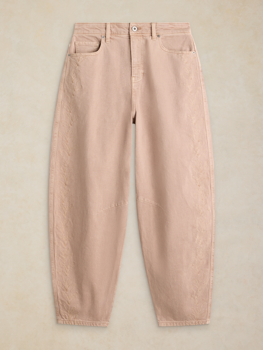 Pantalon coupe Barrel - Brodé