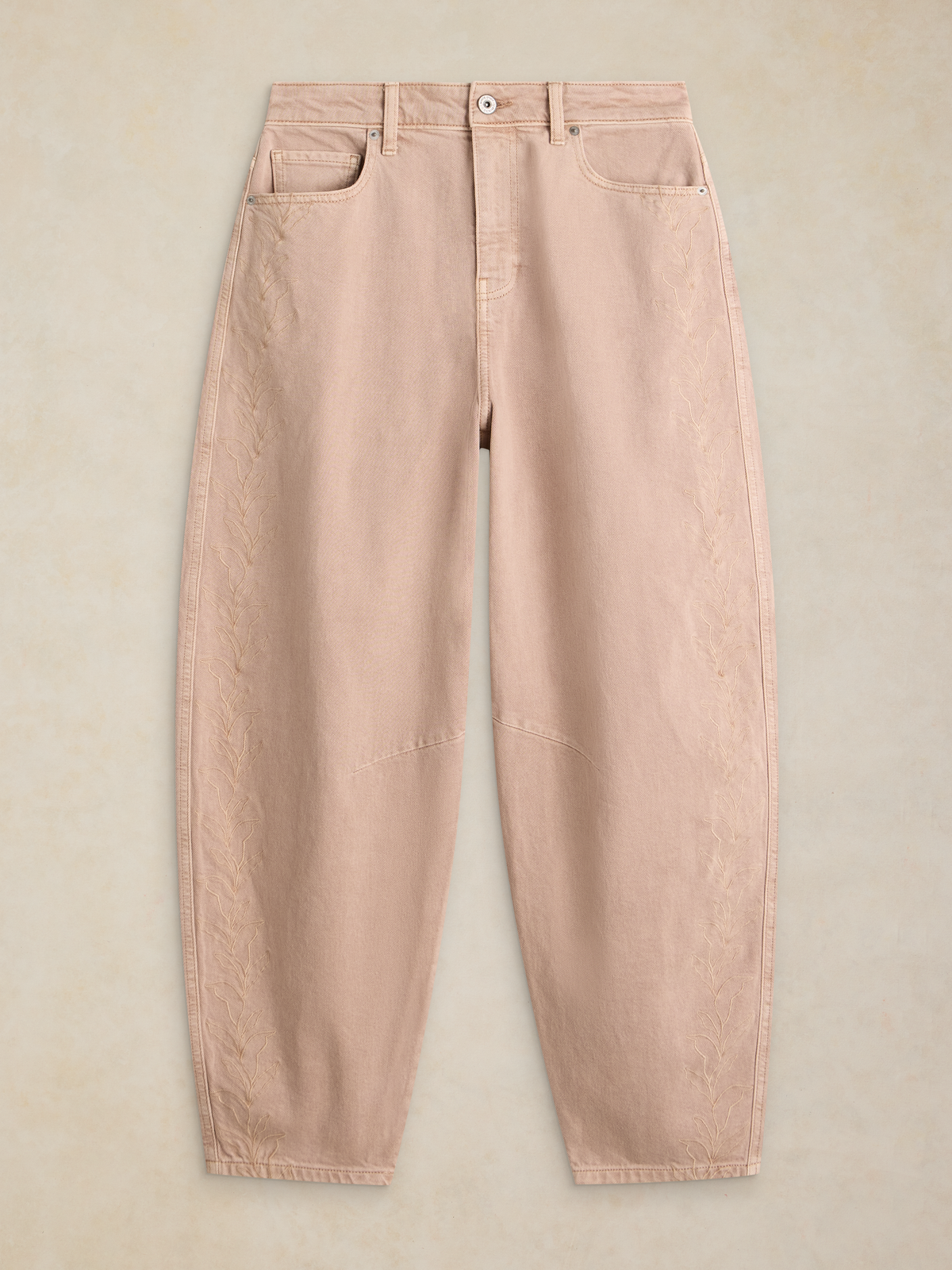Pantalon coupe Barrel - Brodé