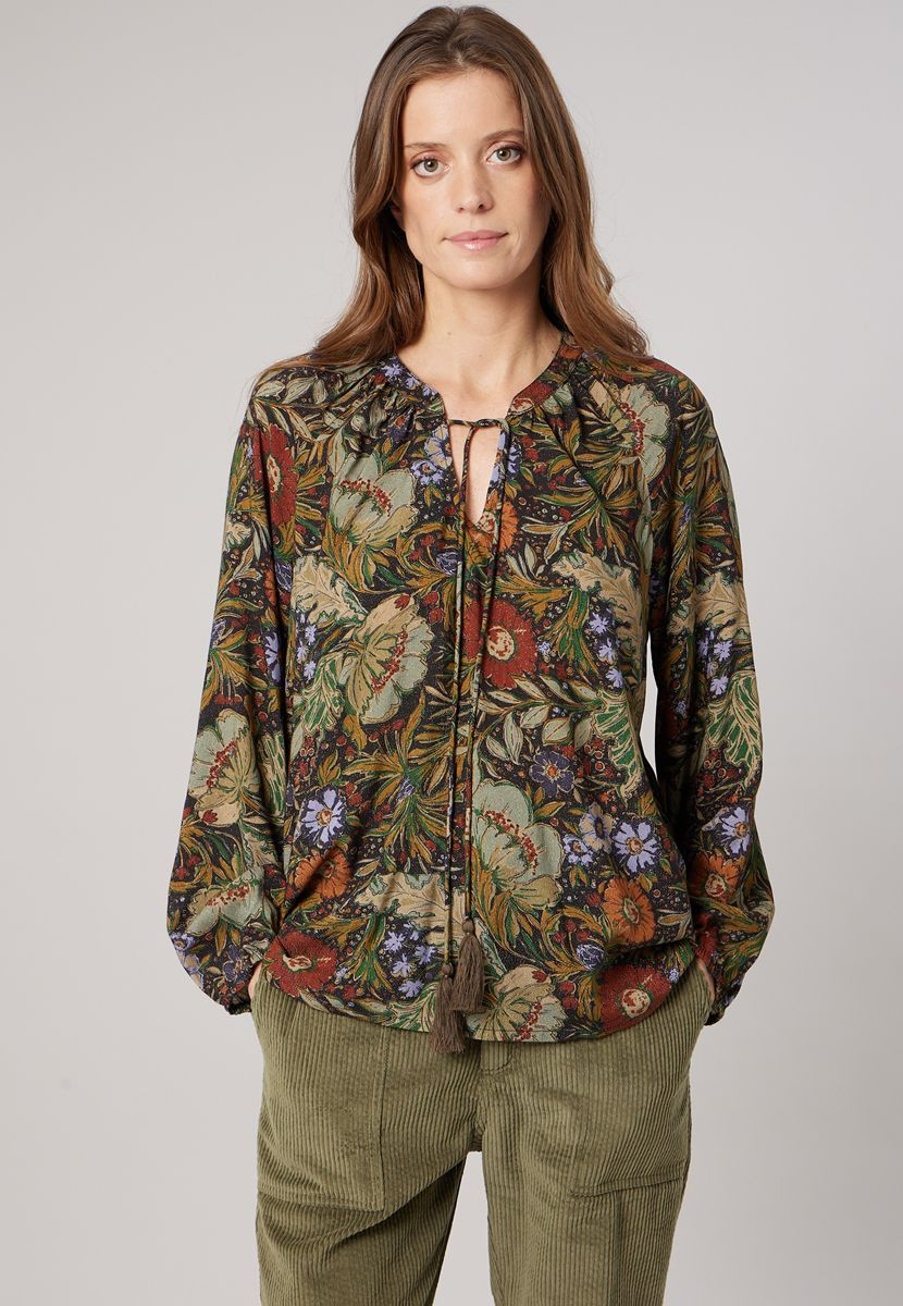 Blouse fluide imprimé végétal - DEELUXE