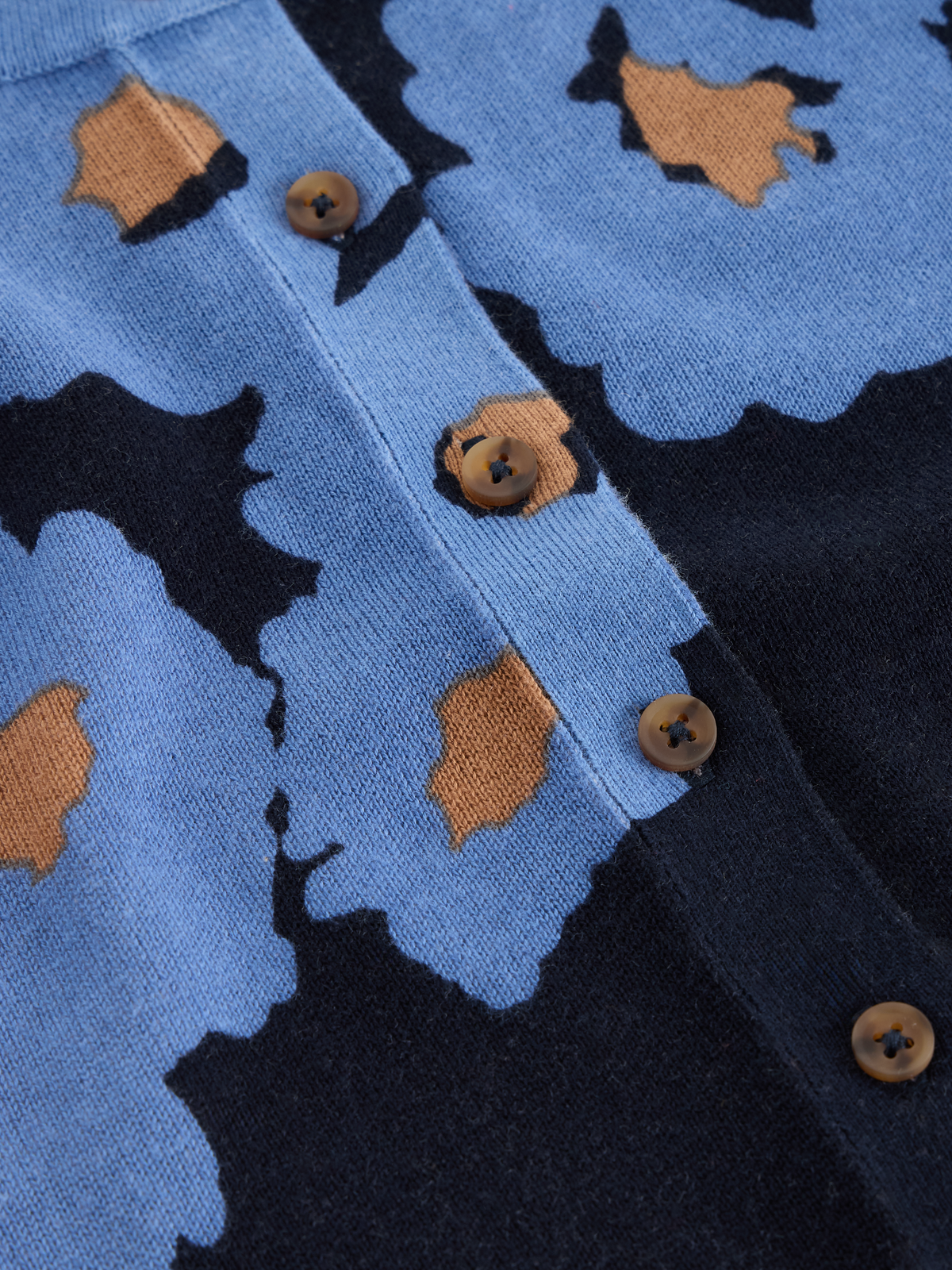 Cardigan Bleu imprimé - 100% coton bio