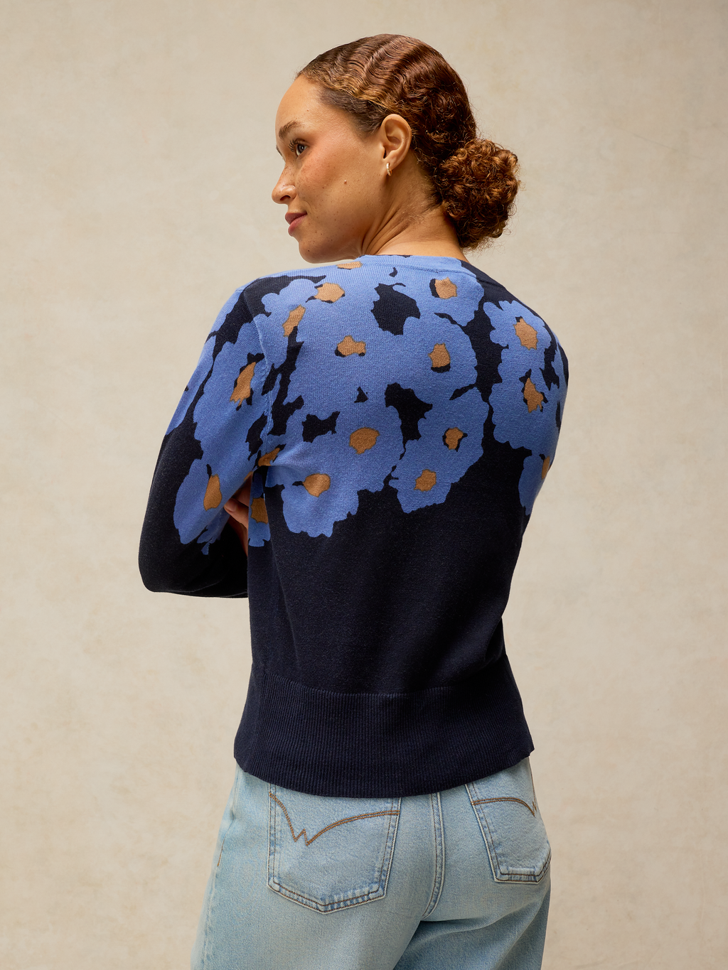 Cardigan Bleu imprimé - 100% coton bio
