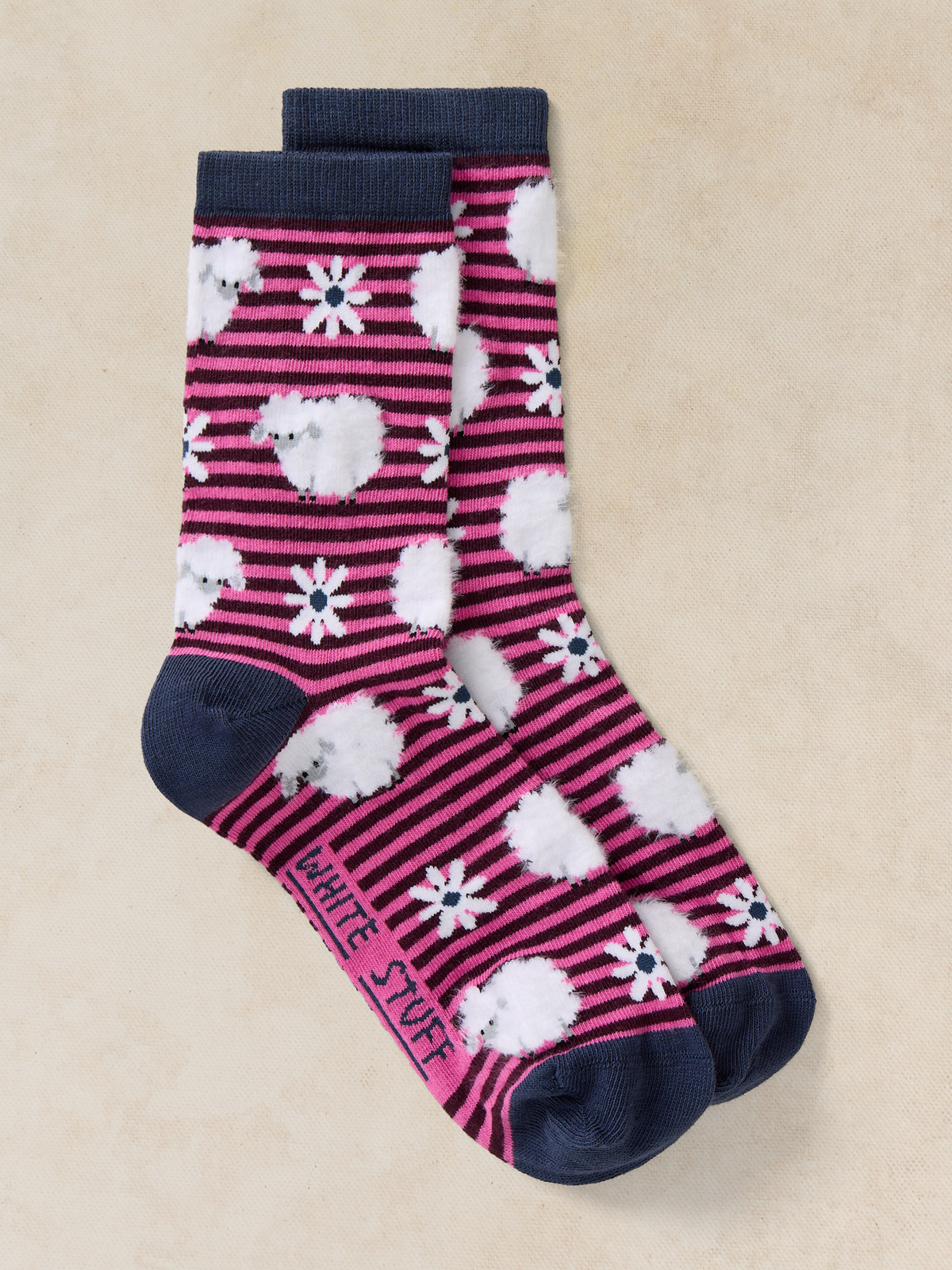 Chaussettes rayées motifs Fluffy Stripe Sheep