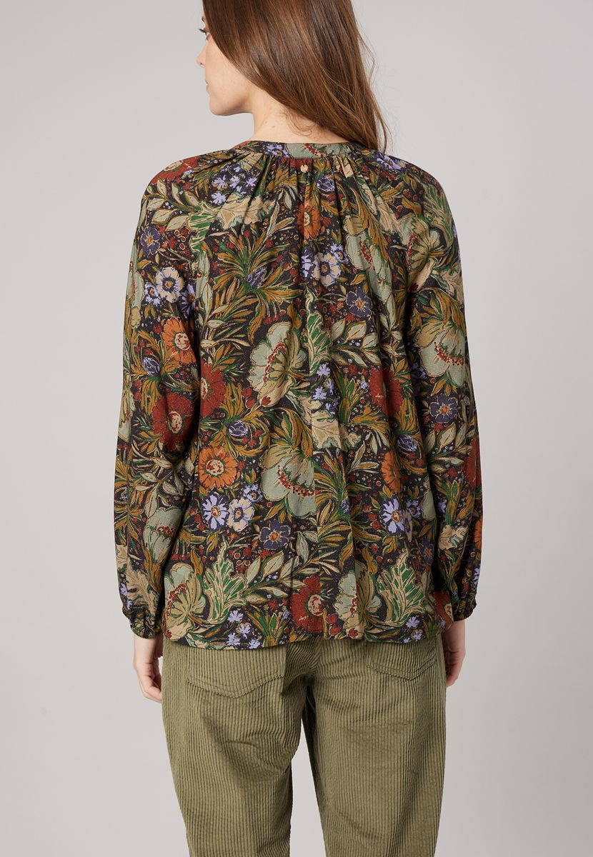 Blouse fluide imprimé végétal - DEELUXE