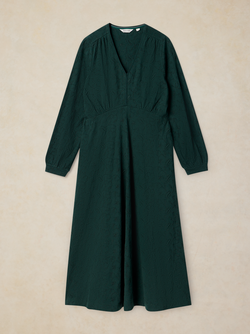 Robe brodée coupe midi