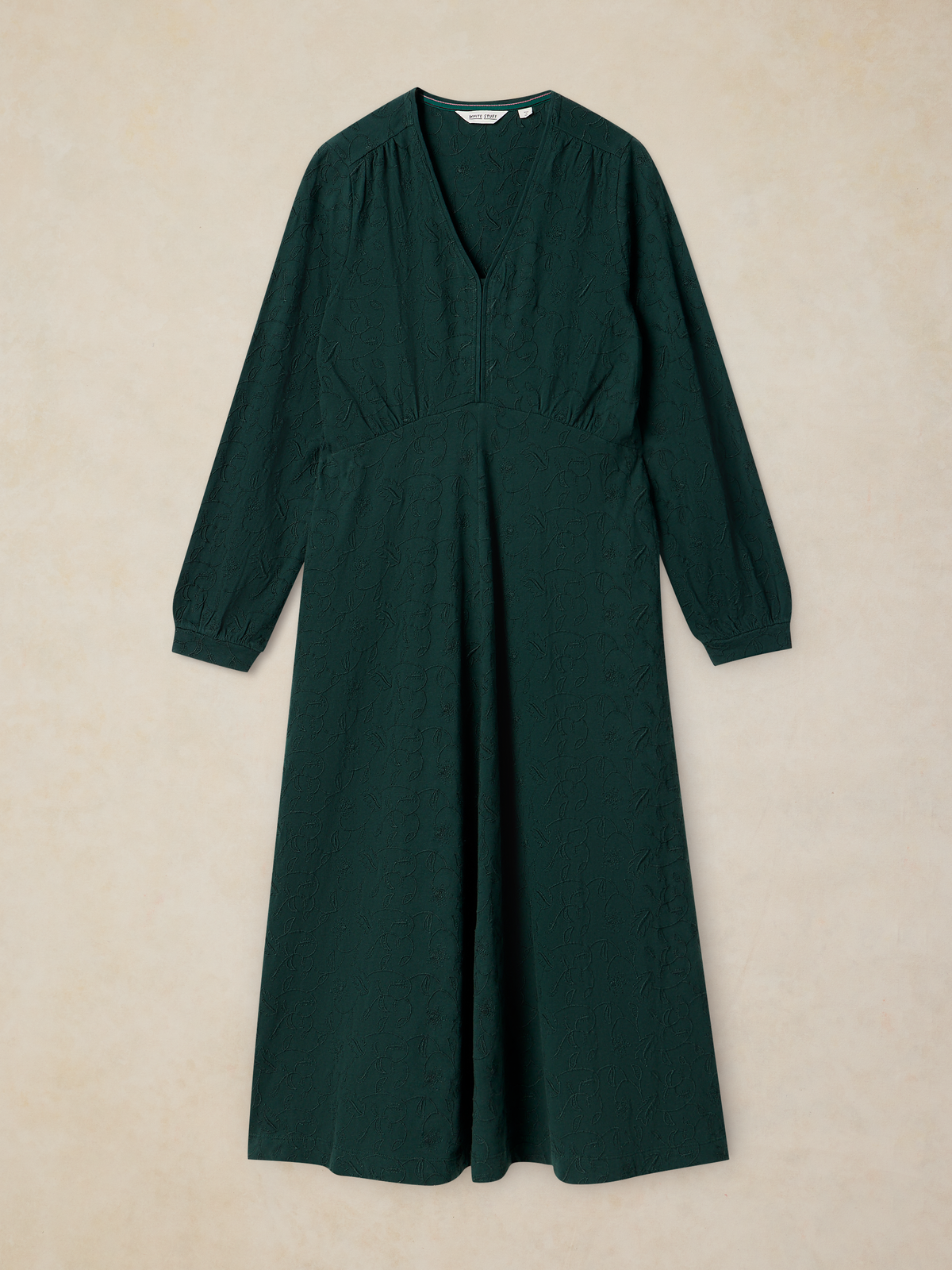 Robe brodée coupe midi