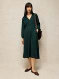 Robe brodée coupe midi